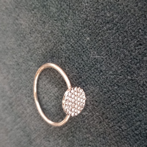 Macy's Elegant 14 Kt. gf. Gold Pave Crystal Ring - Picture 2 of 4